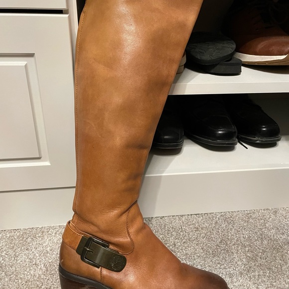 Vince Camuto Bocca leather riding knee boots chestnut brown 7 - Picture 2 of 3
